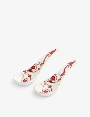 Wedgwood bone china soup spoon, Renaissance Red set, imported from the UK
