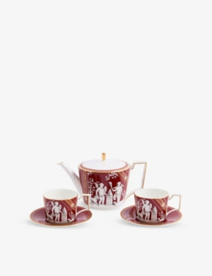 Wedgwood Renaissance Red bone china tea set, imported from the UK
