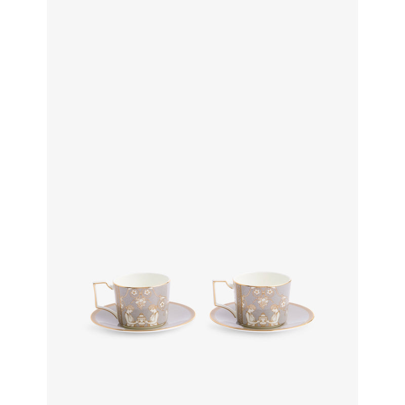 Wedgwood Renaissance bone china teacup and saucer set, imported from the UK