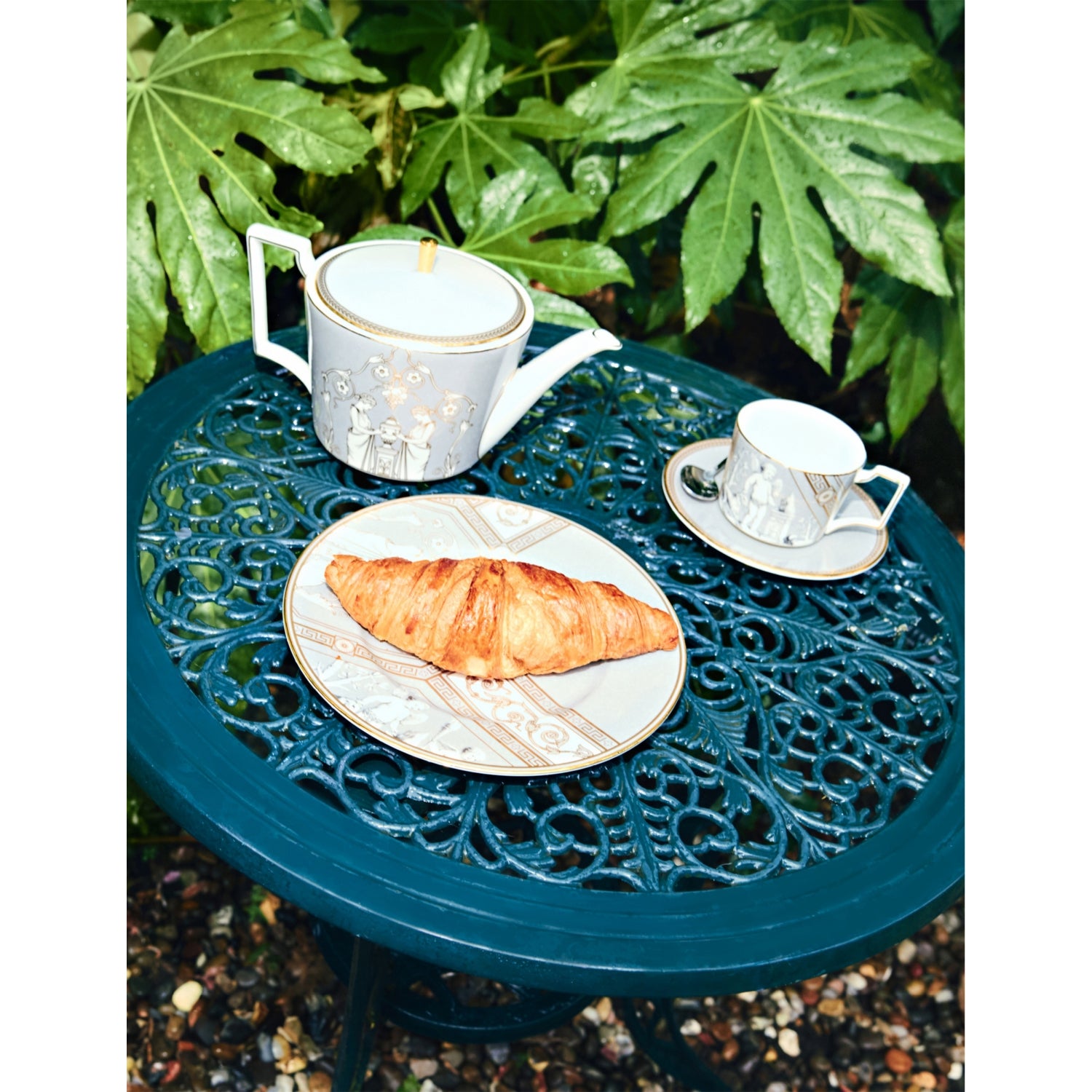 Wedgwood Renaissance bone china teacup and saucer set, imported from the UK