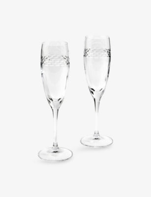 Wedgwood crystal champagne flutes set of two (British brand)