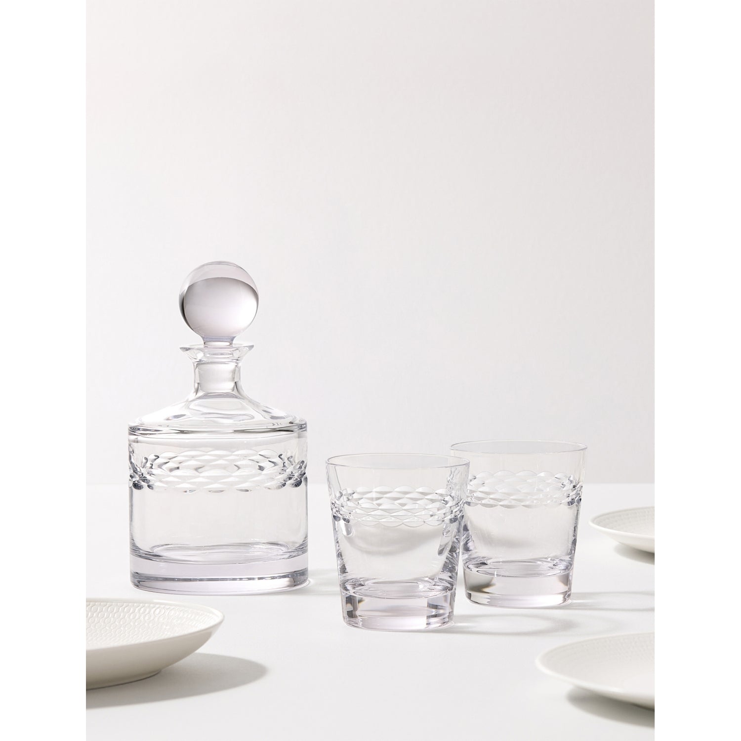 Wedgwood Neo Crystal decanter and tumbler set, UK version