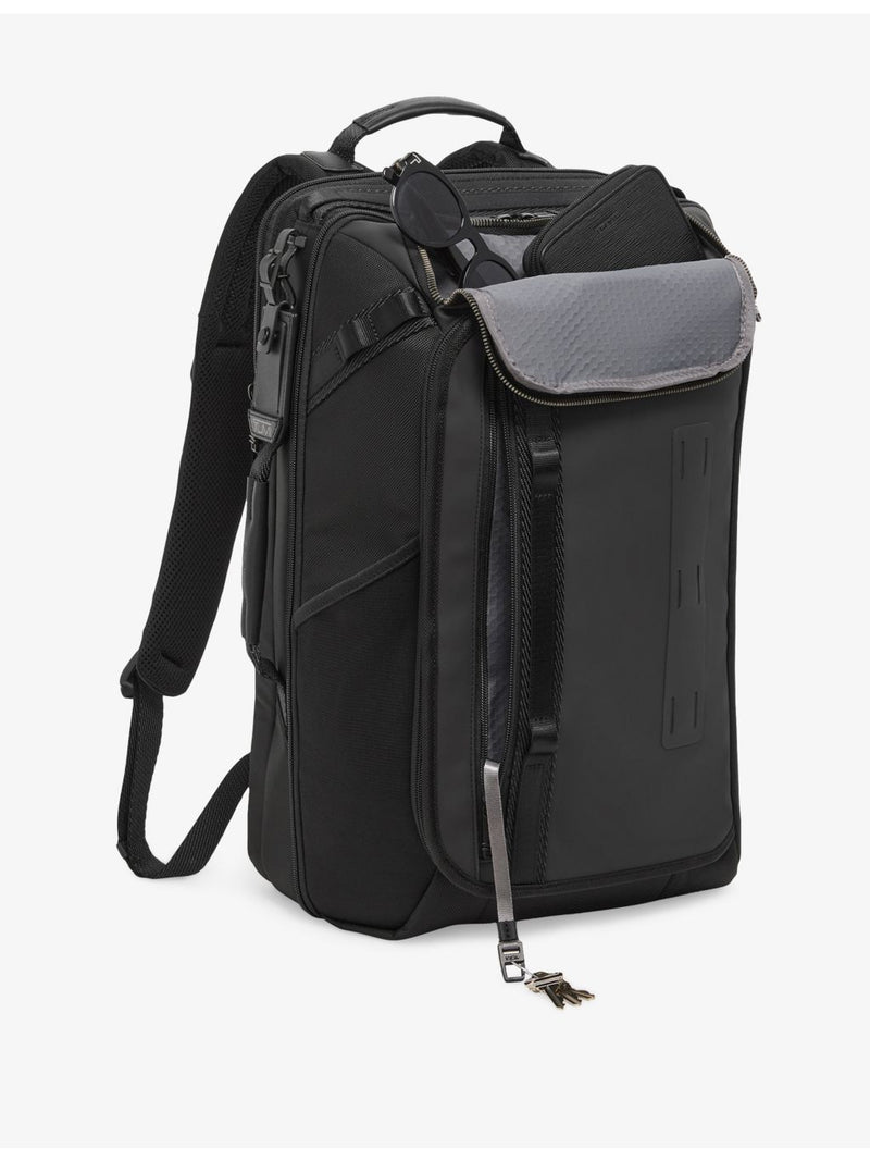 Tumi Detrick woven backpack with side handle, imported from the UK