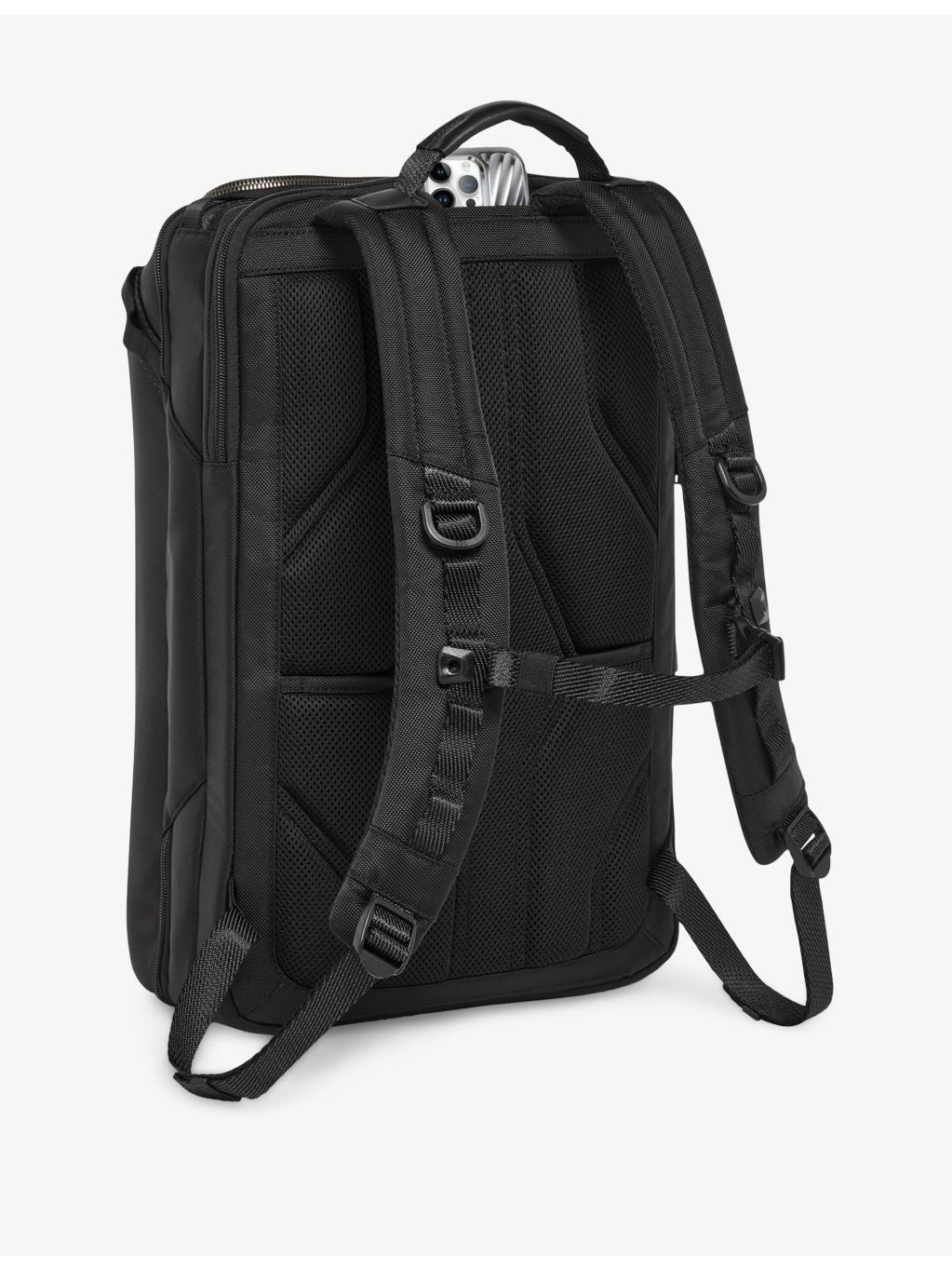 Tumi Detrick woven backpack with side handle, imported from the UK