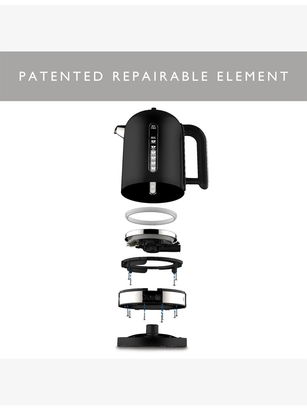 Dualit Classic matte stainless-steel kettle 1.7L (British brand)
