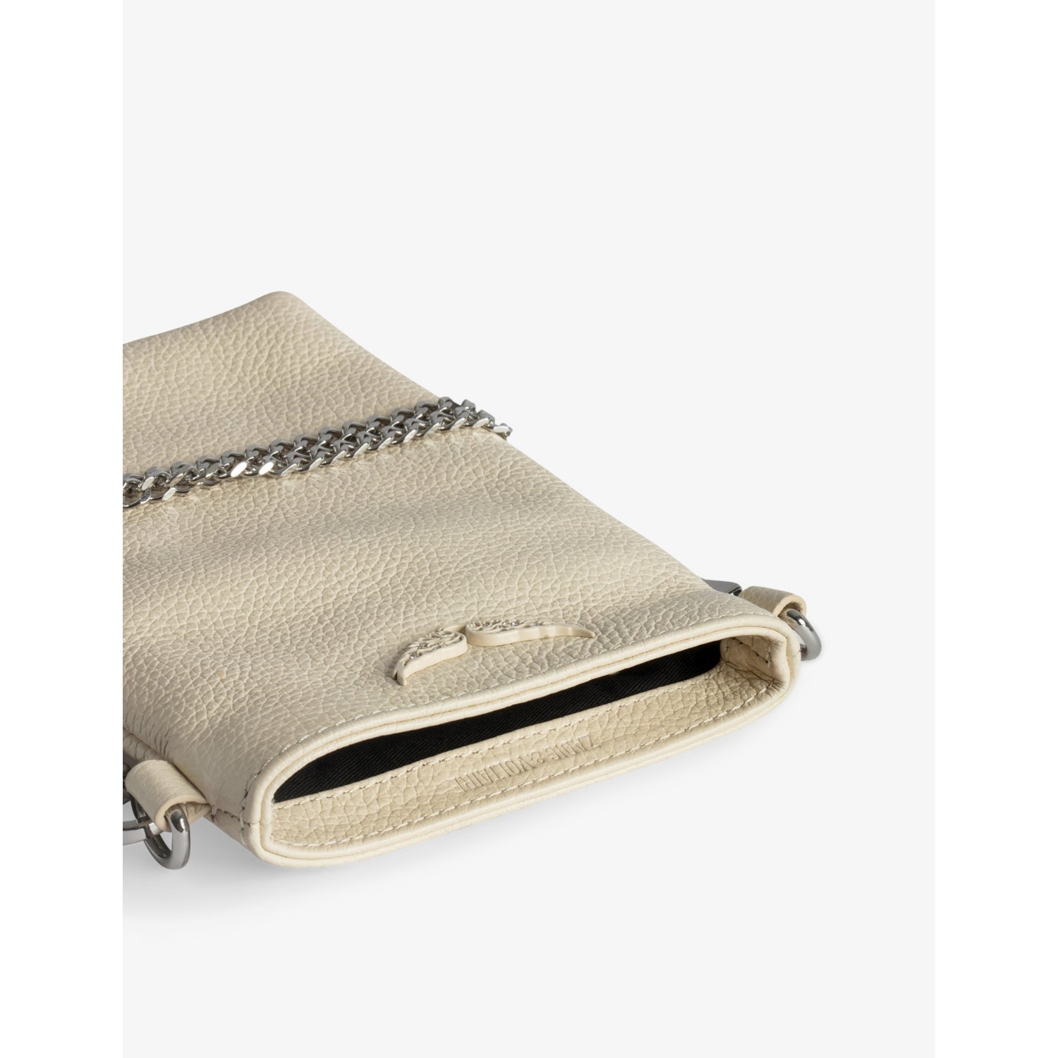 Zadig & Voltaire leather phone pouch with chain strap, UK version