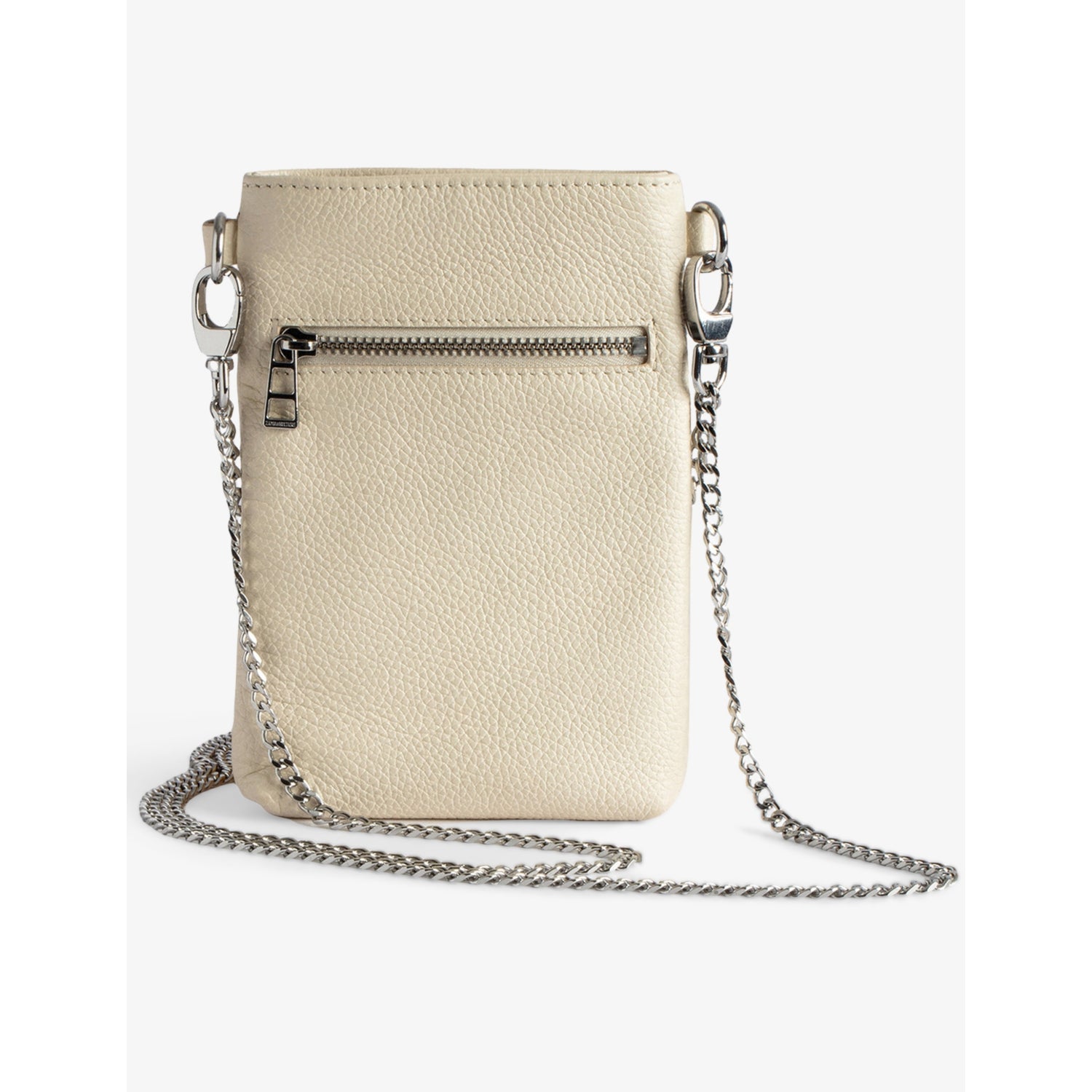 Zadig & Voltaire leather phone pouch with chain strap, UK version