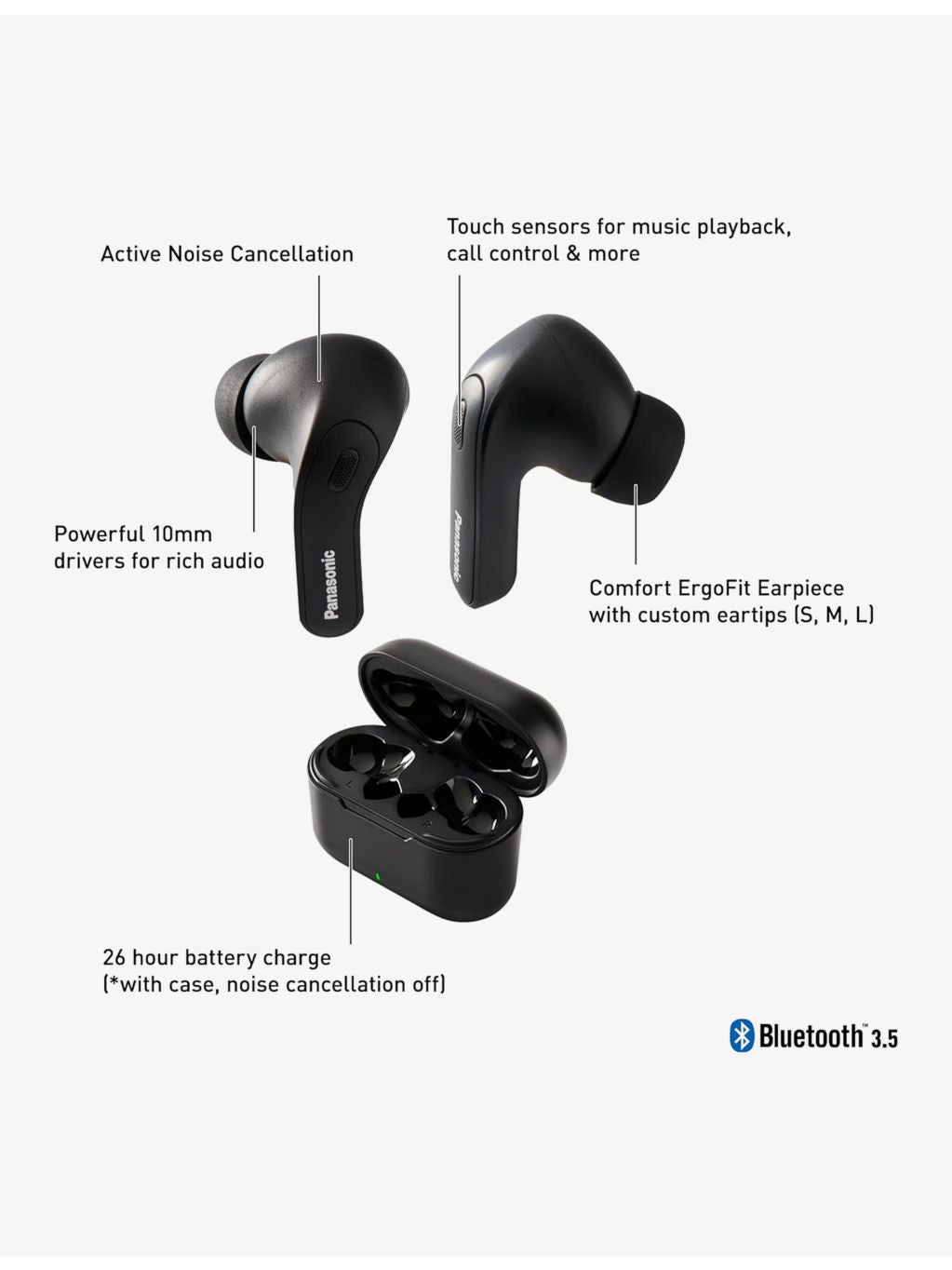 Panasonic RZ-B310W digital wireless earphones, UK version