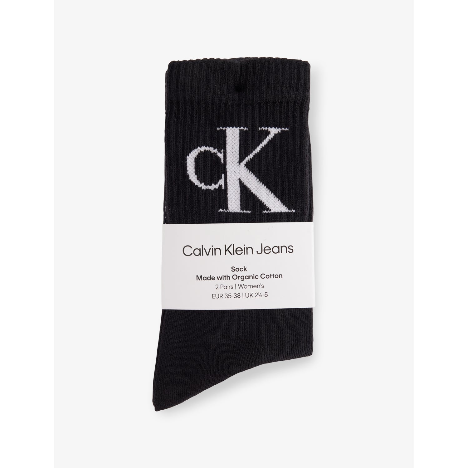 Calvin Klein Brand-Monogram Ribbed Pack of Two Cotton-Blend Crew Socks