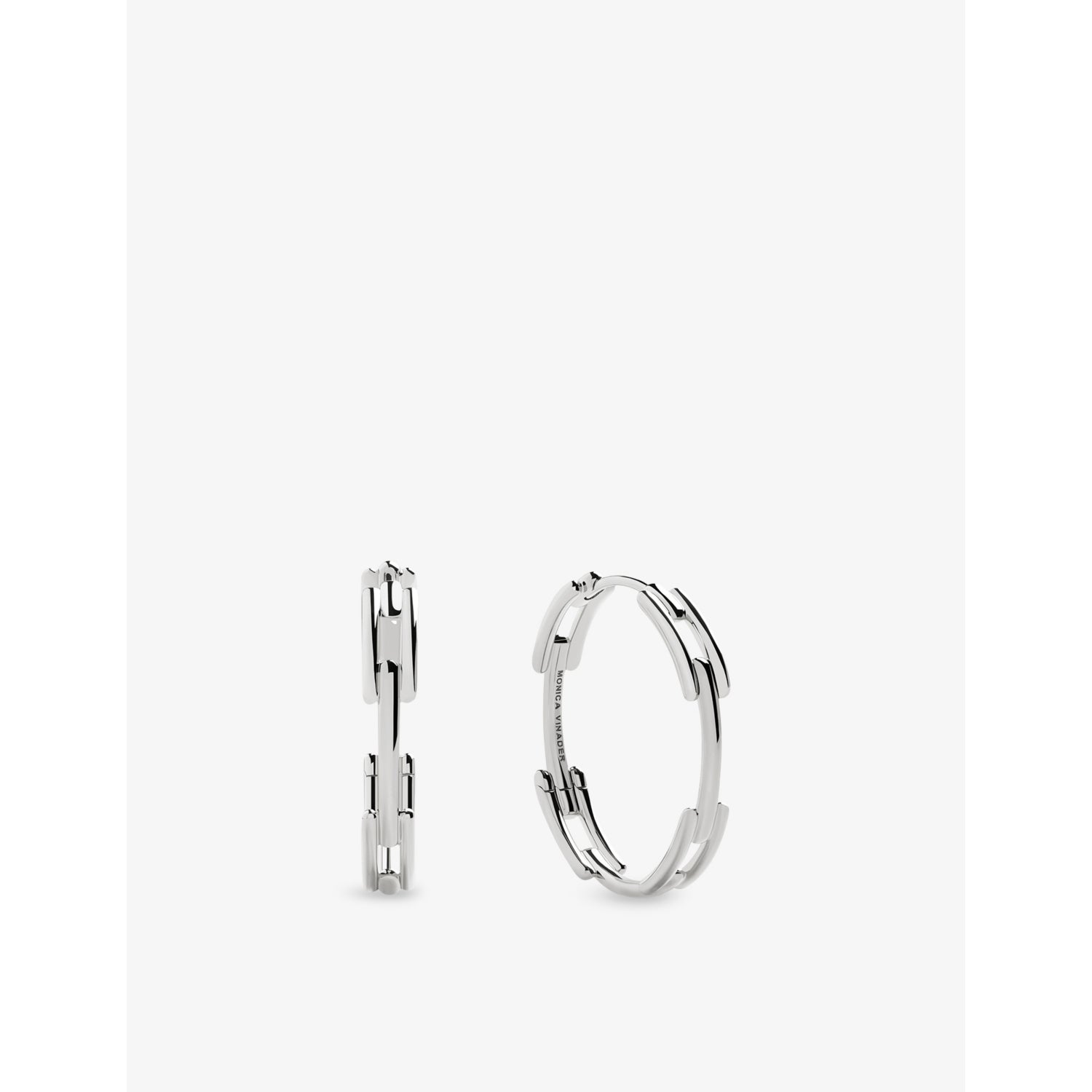 Signature Link Sterling-Silver Medium Hoop Earrings - GOLD