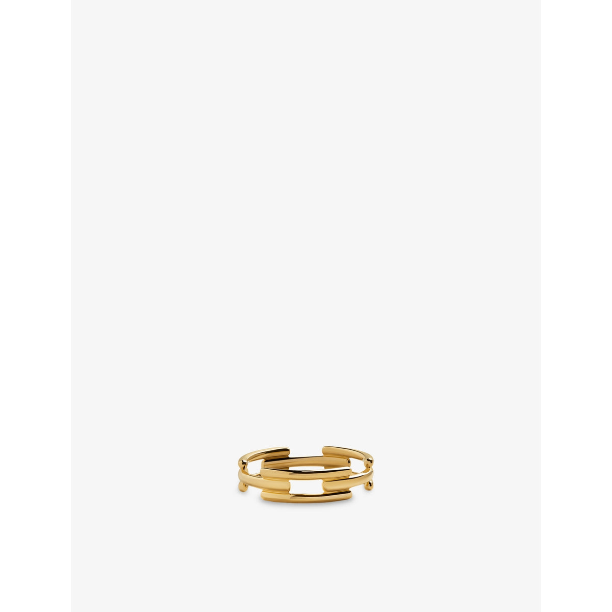Signature Link 18ct Yellow Gold Vermeil Stacking Ring - GOLD - K