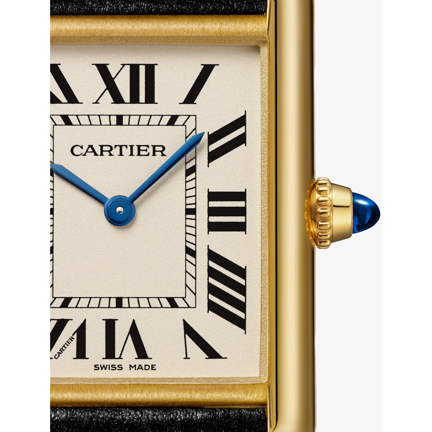 Cartier Tank Louis Cartier 18ct yellow-gold watch with leather strap, UK version