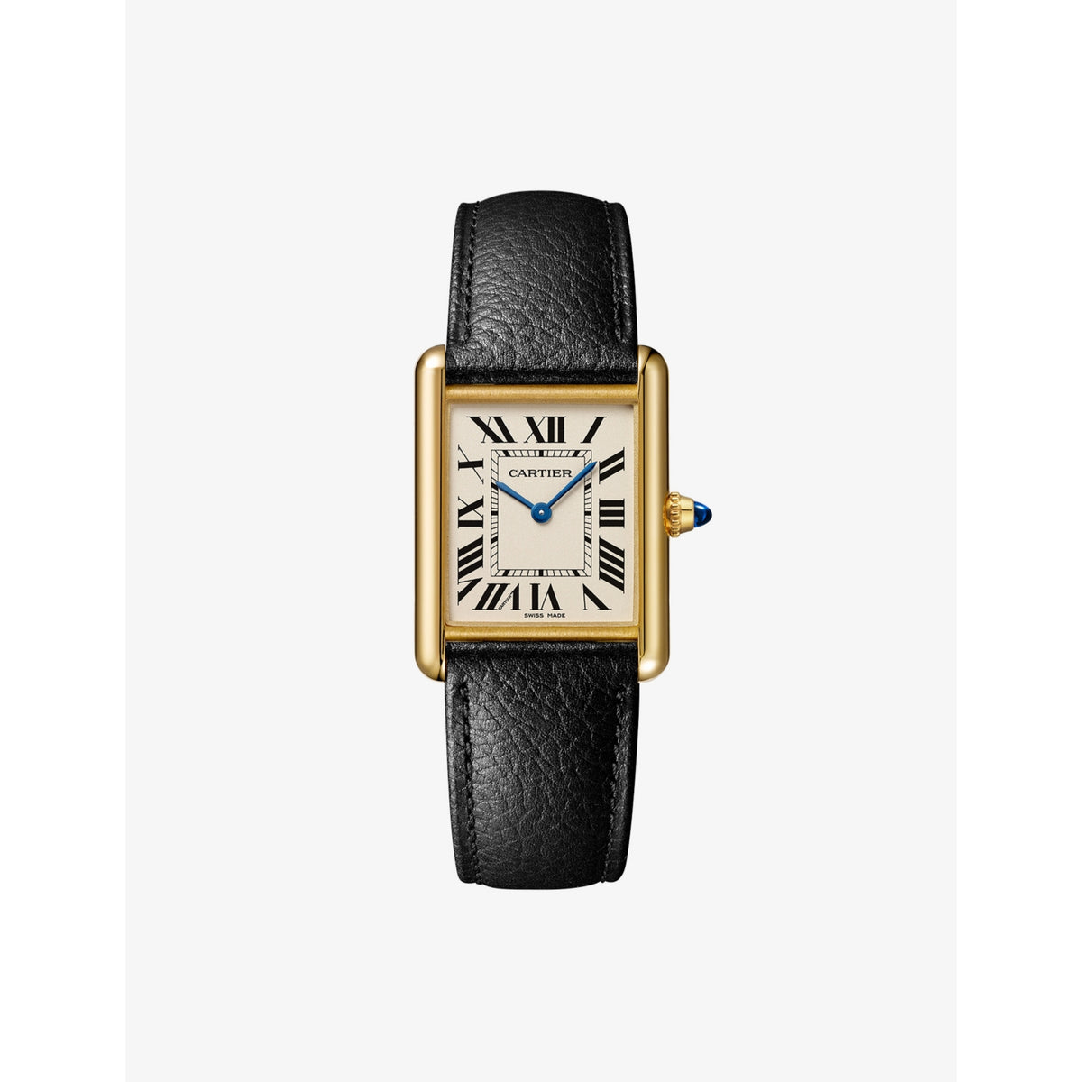 Cartier Tank Louis Cartier 18ct yellow-gold watch with leather strap, UK version