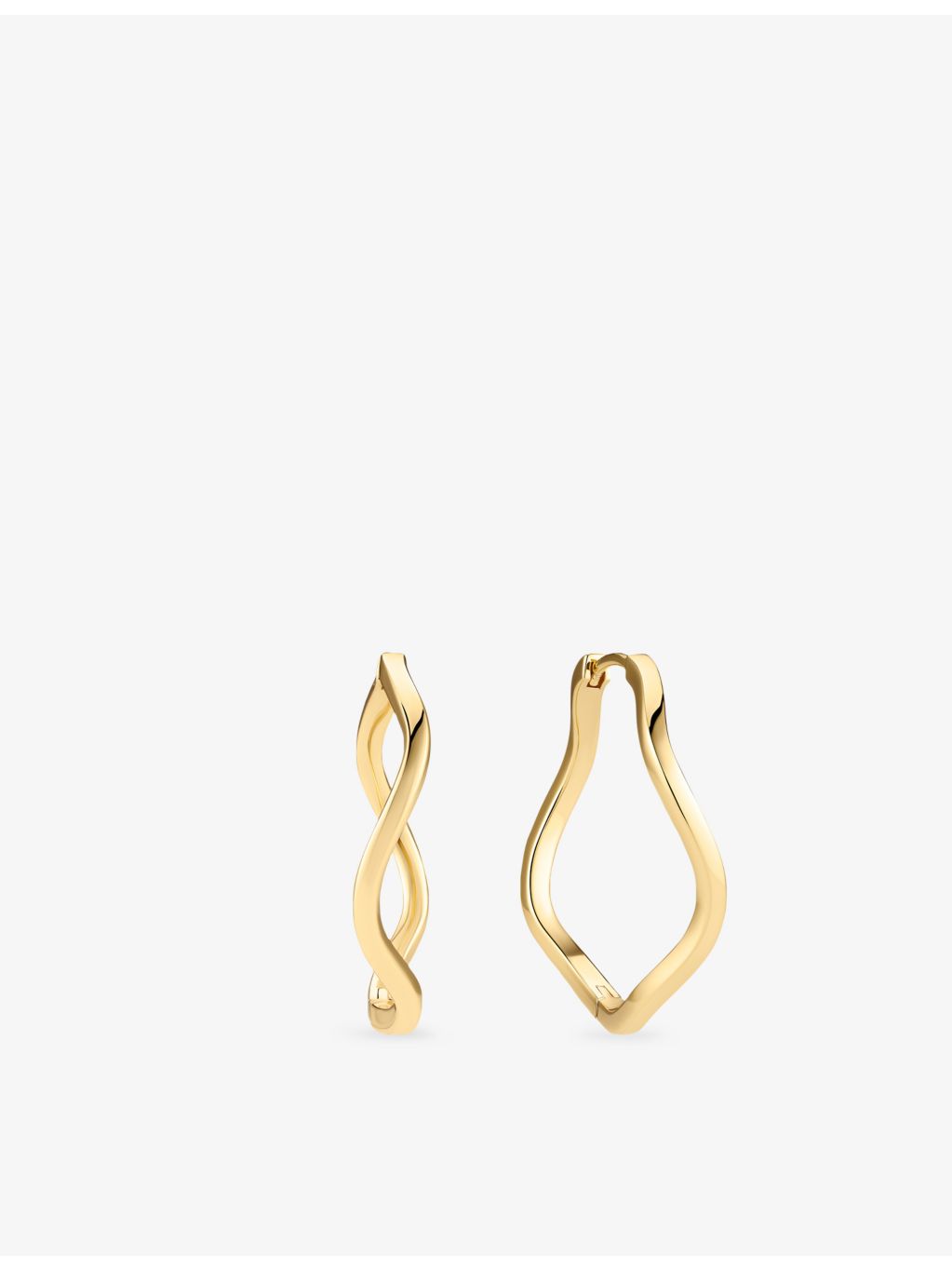 Sif Jakobs 18ct yellow gold-plated sterling silver wave earrings 30mm - British product