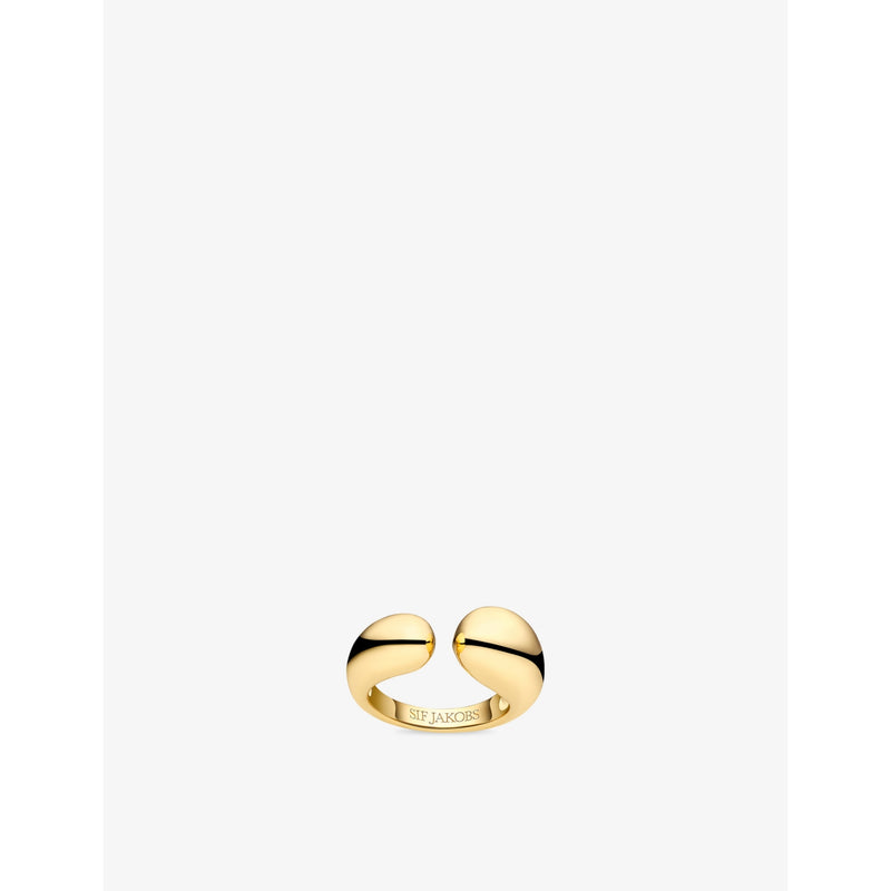 Goccia Pianura 18ct Yellow Gold-Plated 925 Sterling-Silver Ring - K