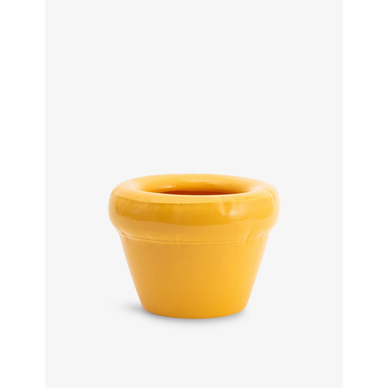 Pierre Ceramic Planter 25cm - Bone White Gloss