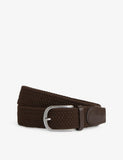 Reiss Elmont woven belt with silver buckle, UK version