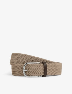 Reiss Elmont woven belt with silver buckle, UK version