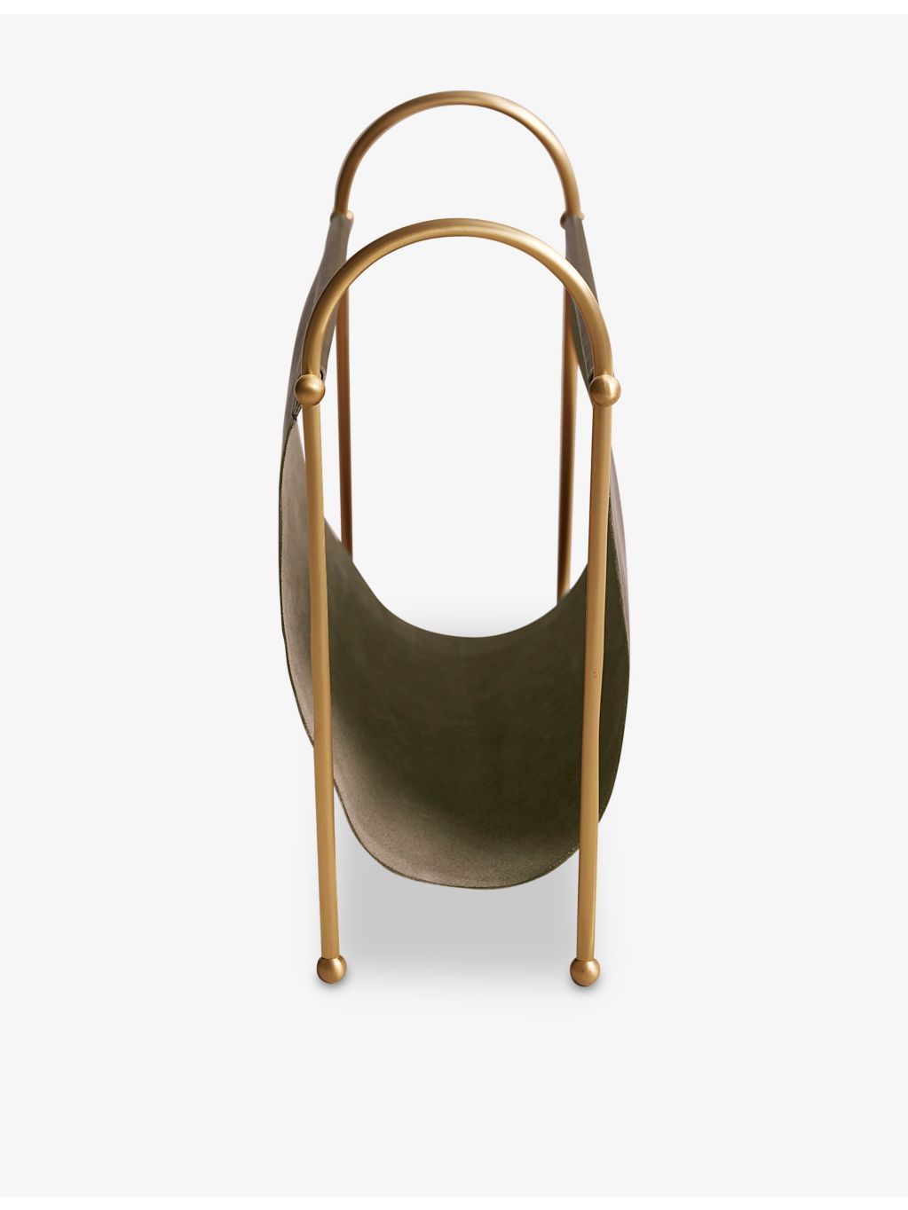 Soho Home Meard leather and brass magazine rack - British product