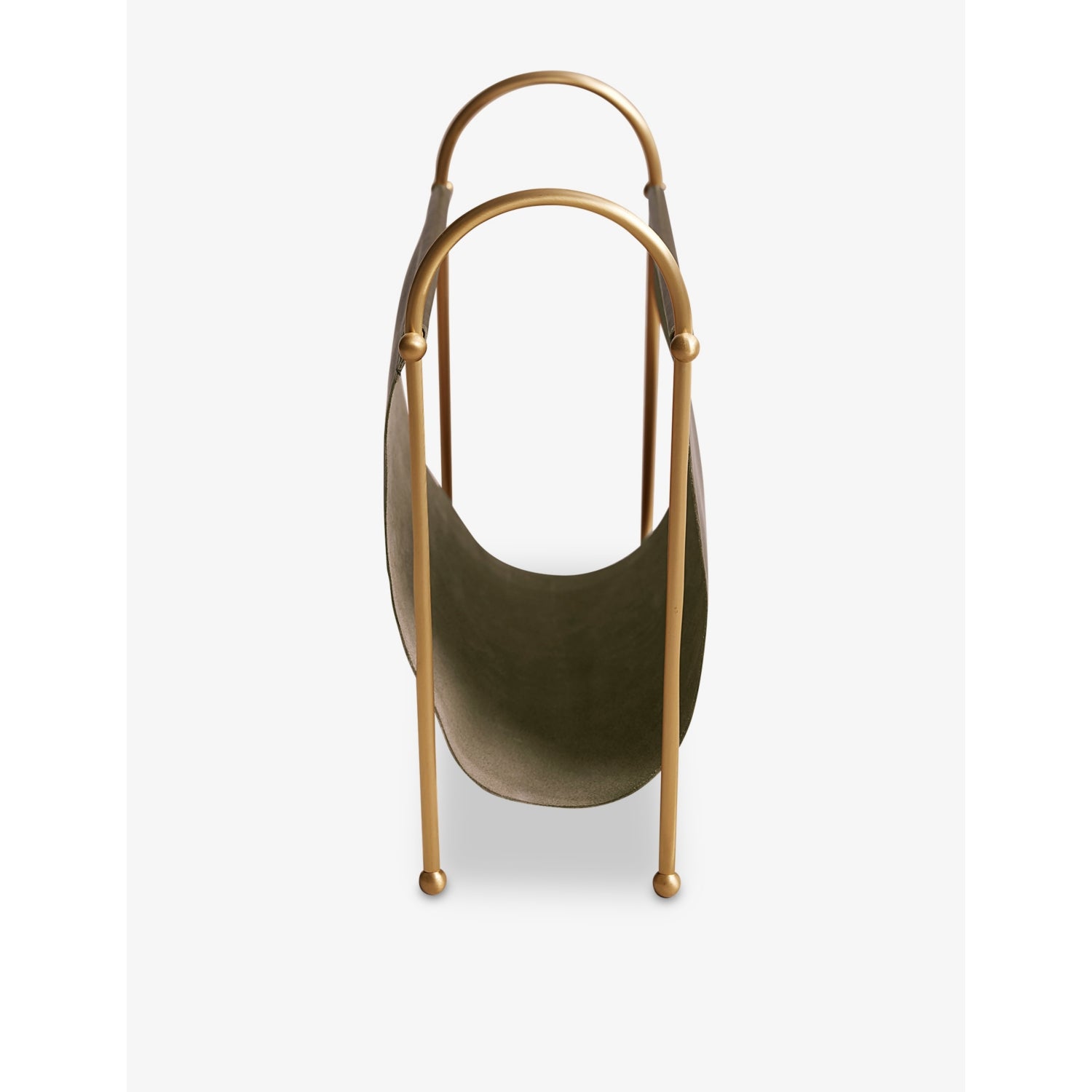 Soho Home Meard leather and brass magazine rack - British product