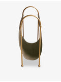 Soho Home Meard leather and brass magazine rack - British product