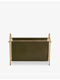 Soho Home Meard leather and brass magazine rack - British product