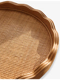 Soho Home Pangbourne rattan tray 55cm with scalloped edge, UK version