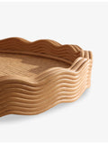 Soho Home Pangbourne rattan tray 55cm with scalloped edge, UK version