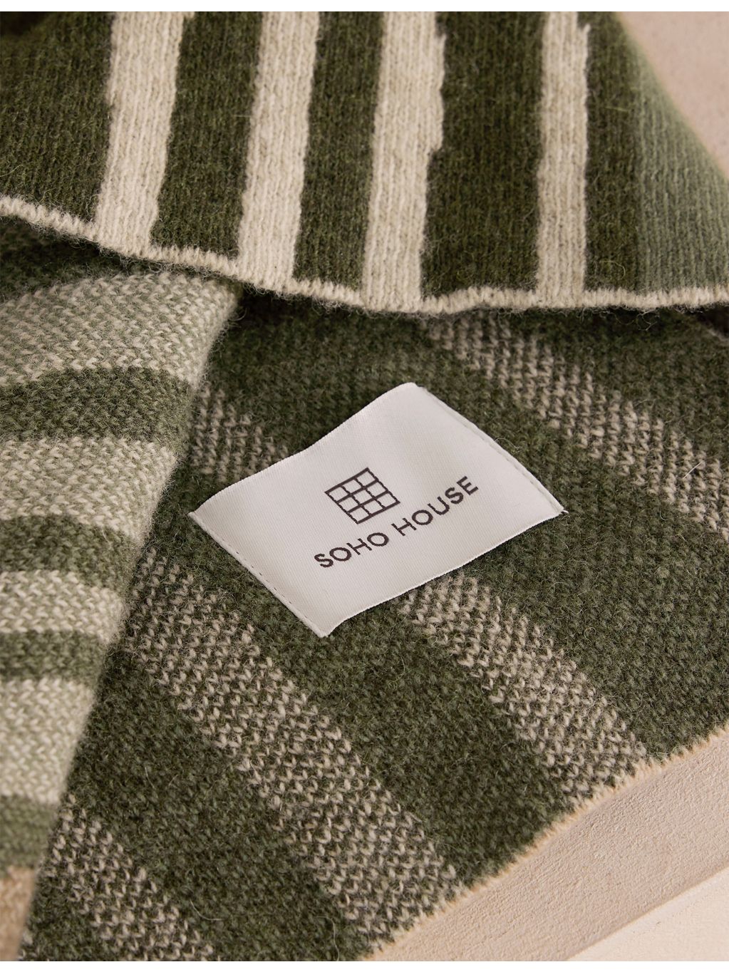 Soho Home striped wool-blend throw 140 x 200cm - British product
