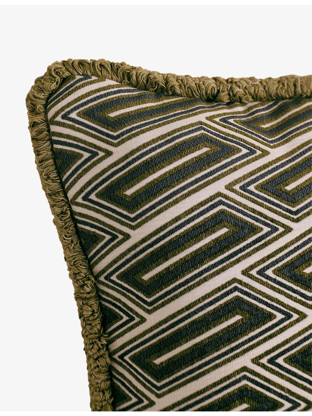 Soho Home Vende olive woven cushion 50cm (British brand)