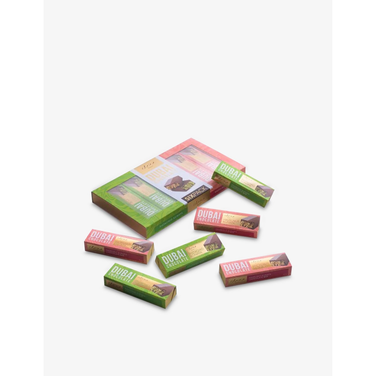 Bateel Dubai chocolate bars, six pack 240g, UK version