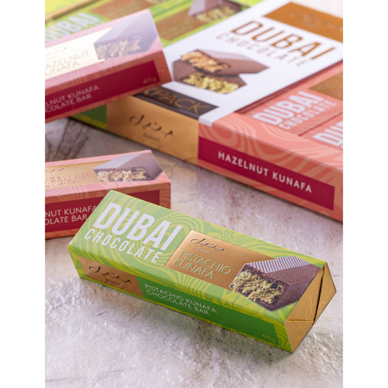 Bateel Dubai chocolate bars, six pack 240g, UK version