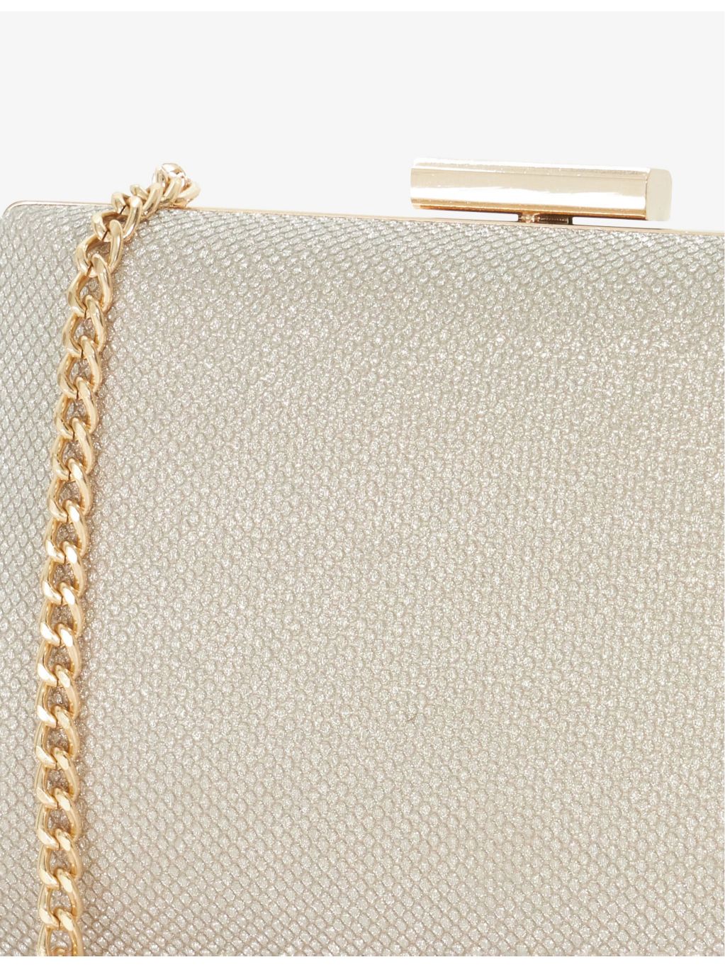 Dune Bellaria angled frame woven clutch, imported from the UK