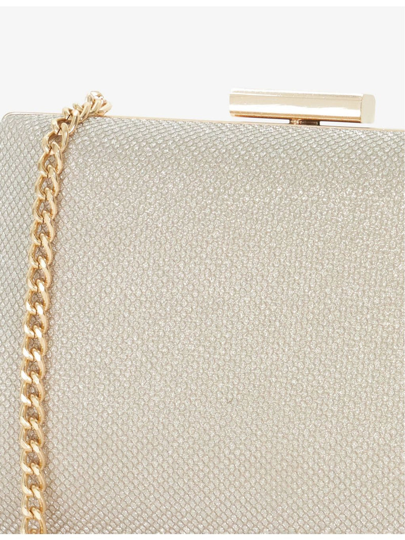 Dune Bellaria angled frame woven clutch, imported from the UK