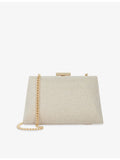 Dune Bellaria angled frame woven clutch, imported from the UK