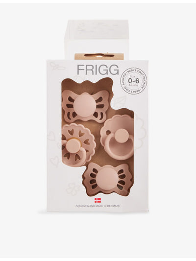 selfridges Mushie x FRIGG Baby's First Pacifiers Silicone and Latex 0-6 Months Pack of Four- Buy online at McGrocer