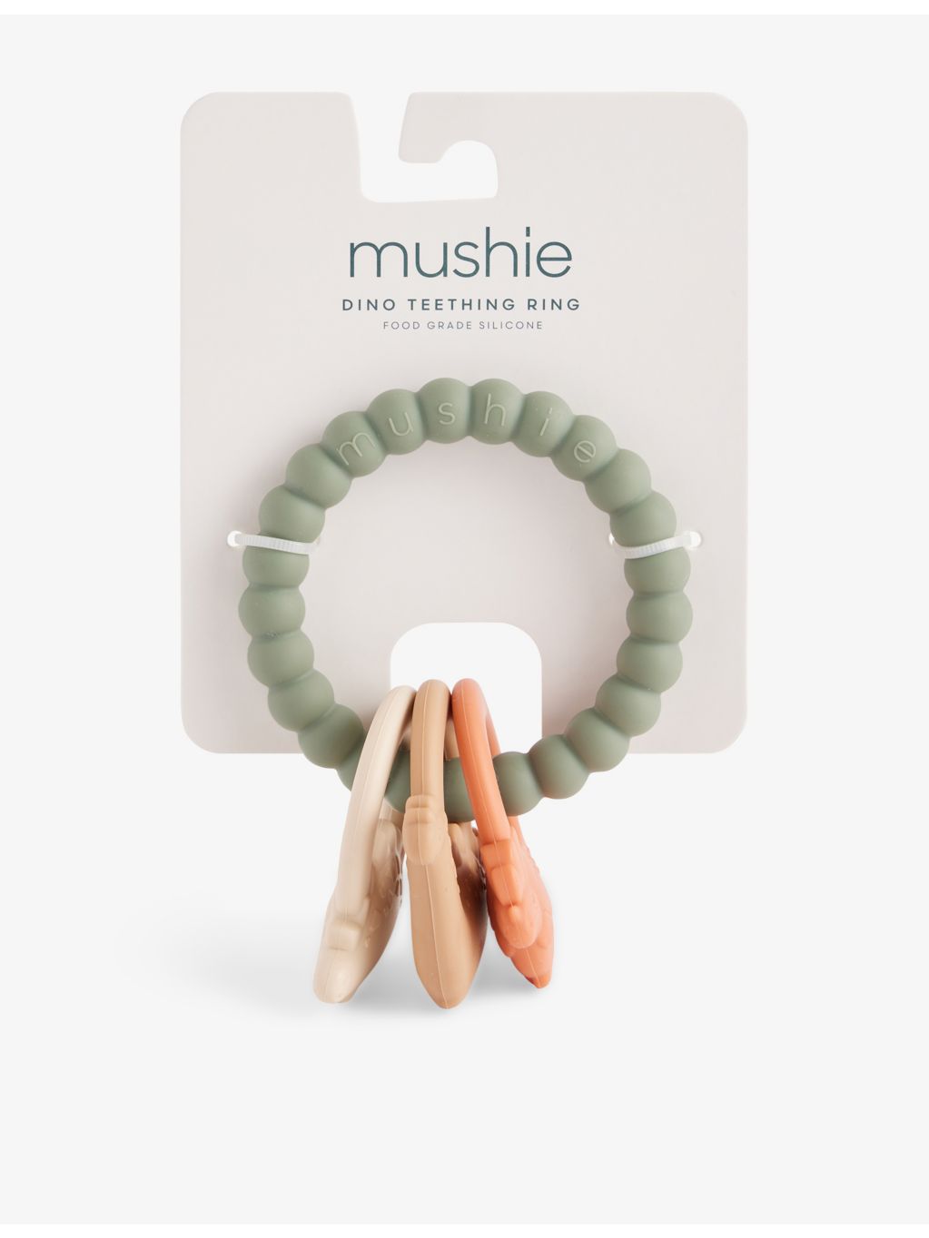 Mushie Dino teething ring 12cm, imported from the UK