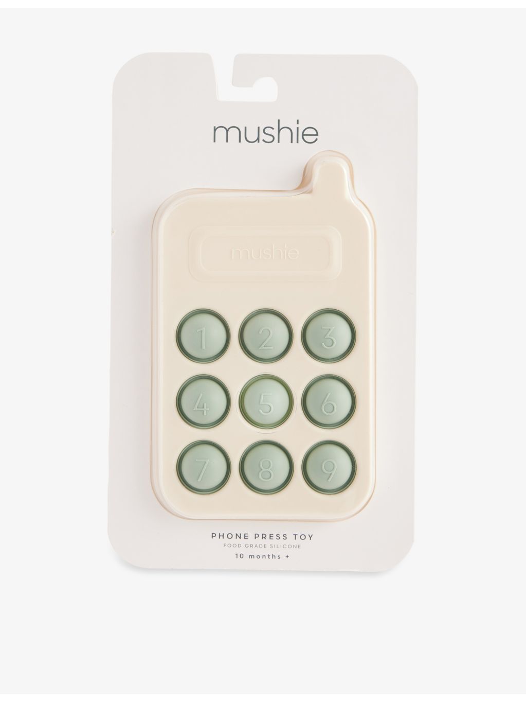 Mushie silicone press phone toy 13cm, UK version
