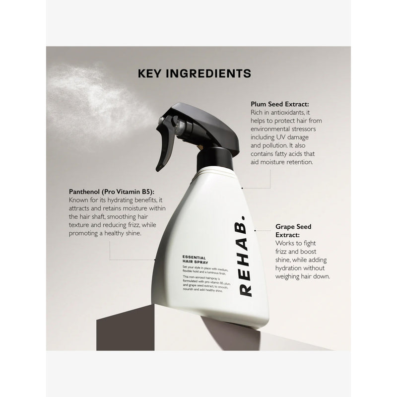 REHAB Essential Hairspray 280ml for all hair types, UK version
