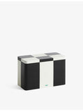 HAY striped-pattern square tin container with lid (British brand)