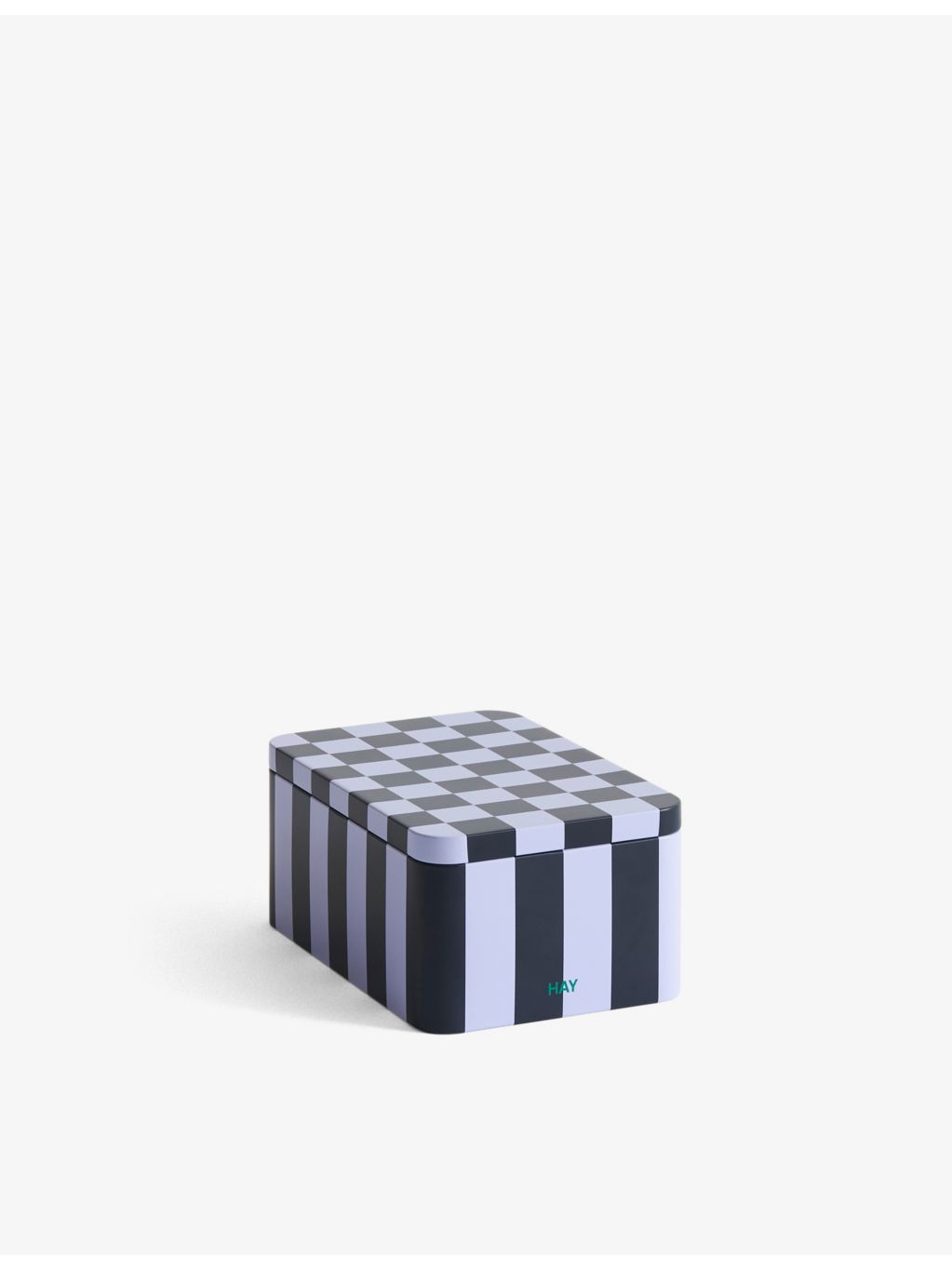 HAY checkerboard small tin container (British brand)