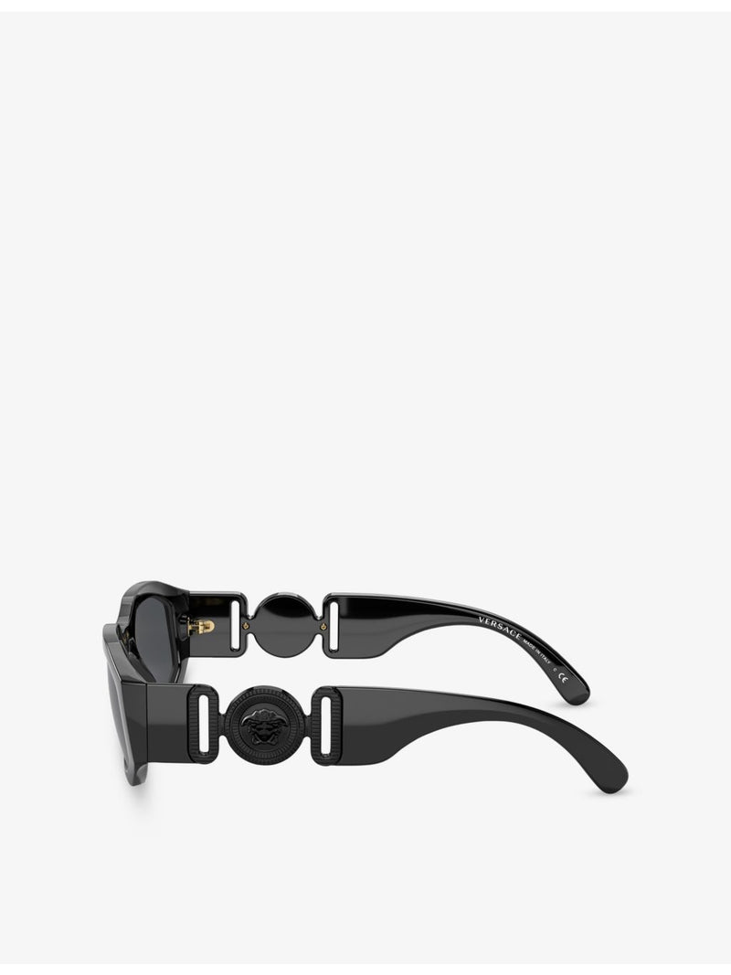 Versace rectangular acetate sunglasses with tinted lenses, UK version