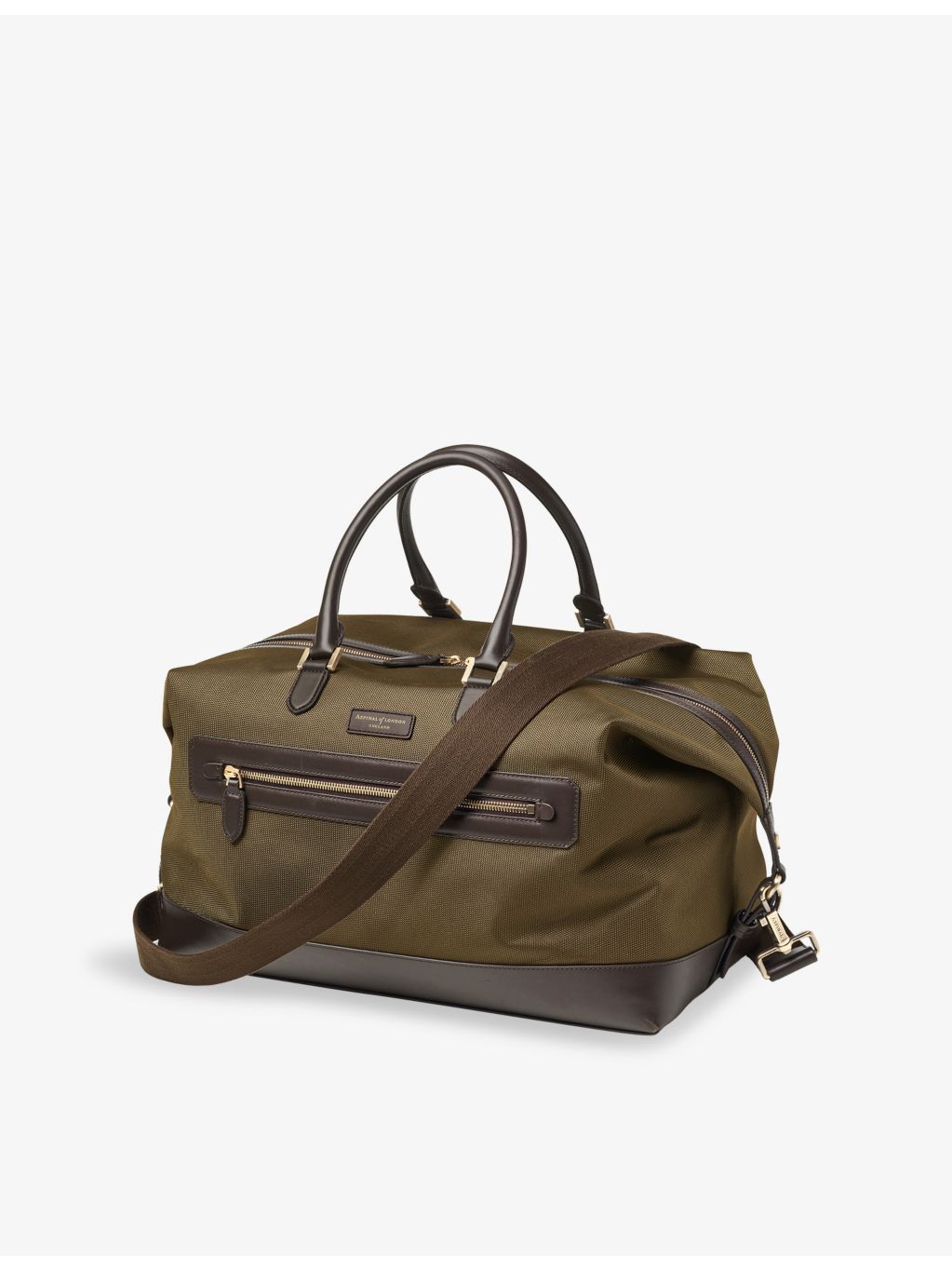 Aspinal of London woven duffle bag with leather trims (British brand)