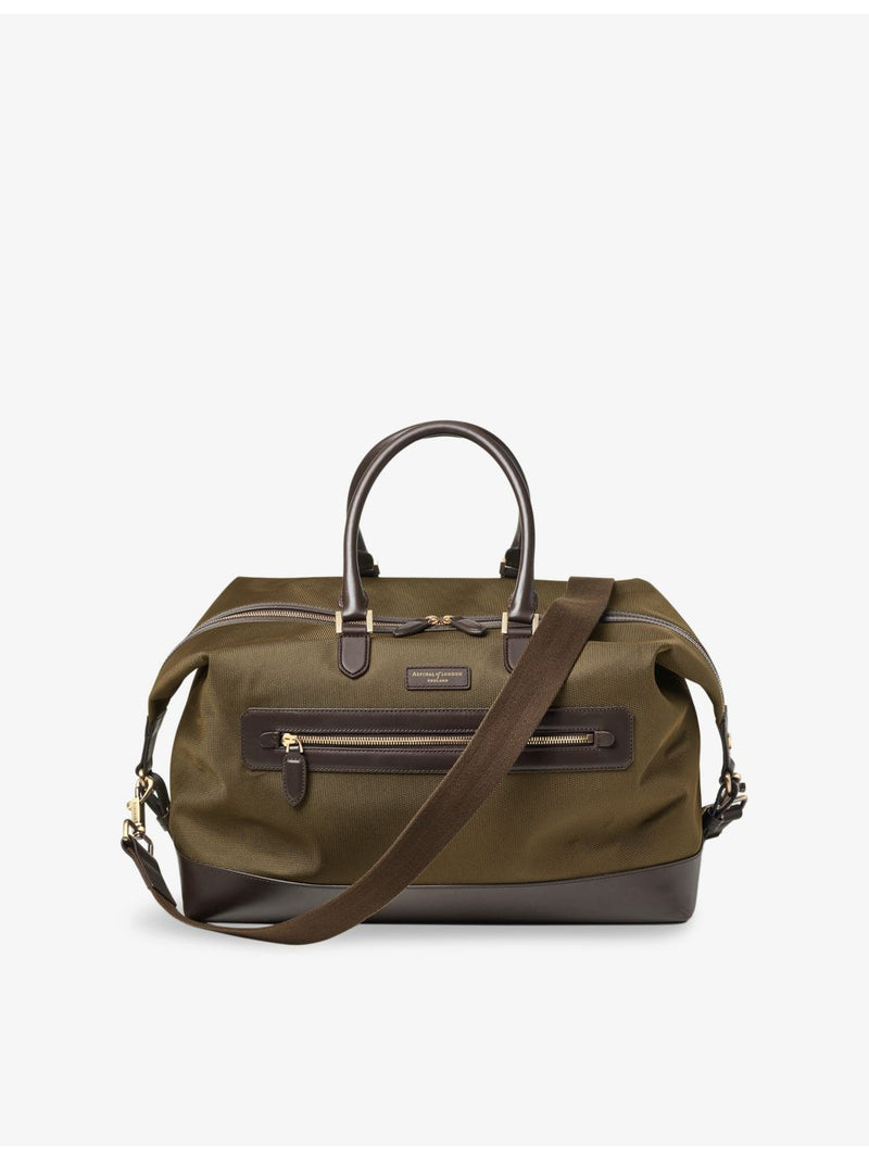 Aspinal of London woven duffle bag with leather trims (British brand)