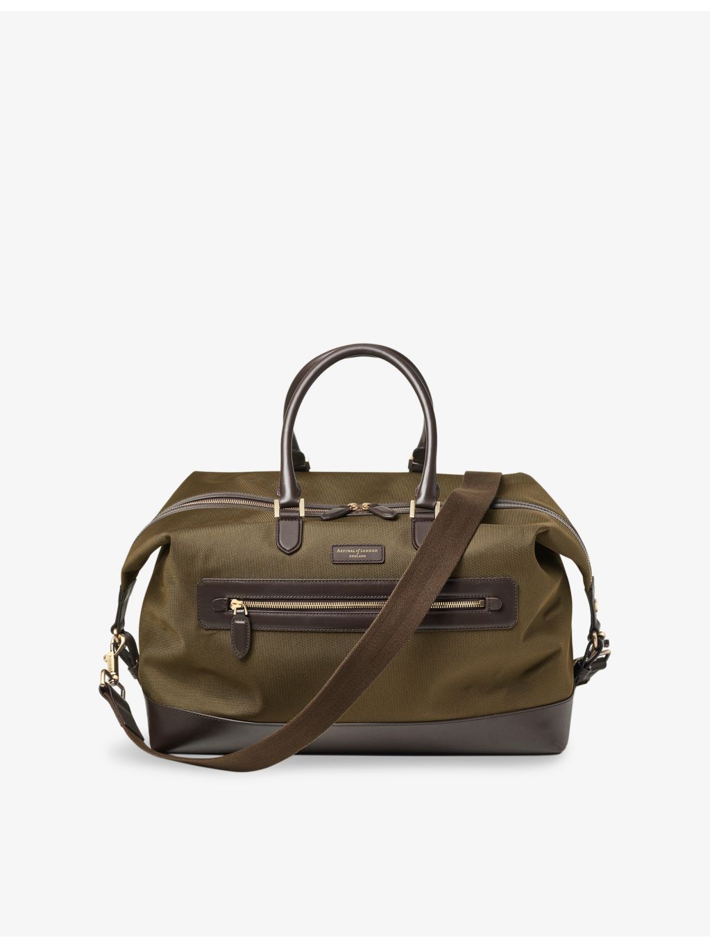 Aspinal of London woven duffle bag with leather trims (British brand)
