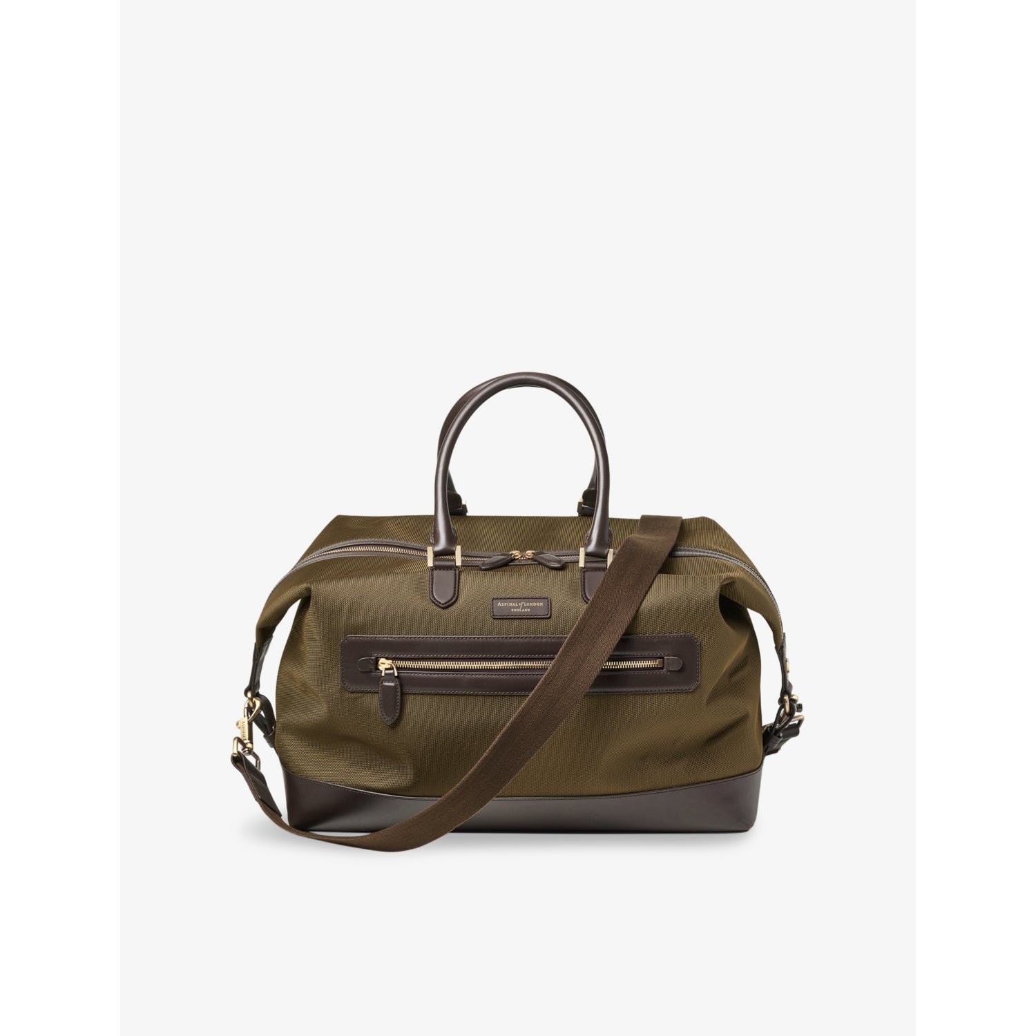 Aspinal of London woven duffle bag with leather trims (British brand)