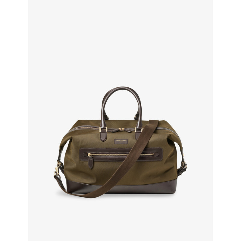Aspinal of London woven duffle bag with leather trims (British brand)