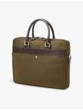 Aspinal of London woven briefcase with leather trims - British product