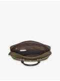 Aspinal of London woven briefcase with leather trims - British product