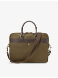 Aspinal of London woven briefcase with leather trims - British product